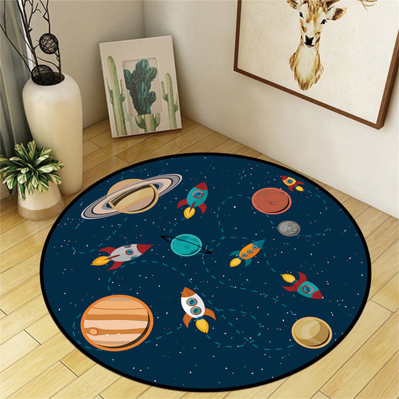 Skorter | Beautiful Multicolor Cartoon Rug Polyester Animal Print Rug Non-Slip Machine Washable Dirt-Repellent Rug for the Children's Room
