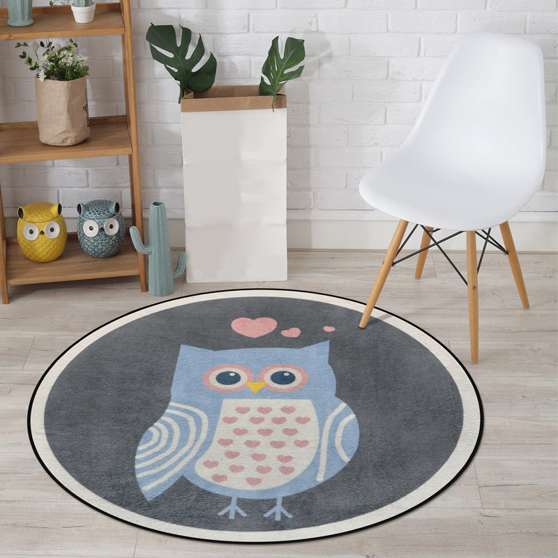 Skorter | Cartoon Animal Drawing Print Rug Multicolor Polypropylene Rug Machine washable Non-slip backing Stain-resistant rug for children's room