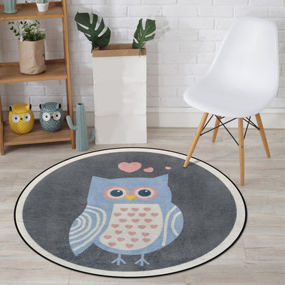 Skorter | Cartoon Animal Drawing Print Rug Multicolor Polypropylene Rug Machine washable Non-slip backing Stain-resistant rug for children's room