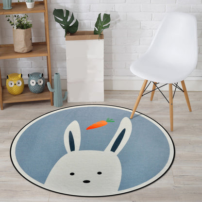 Skorter | Cartoon Animal Drawing Print Rug Multicolor Polypropylene Rug Machine washable Non-slip backing Stain-resistant rug for children's room