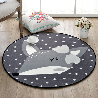 Skorter | Creative Cartoon Area Rug Multi Colors Animals with Dotted Background Carpet Washable Pet Friendly Non-Slip Rug for Children's Room
