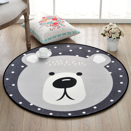 Skorter | Creative Cartoon Area Rug Multi Colors Animals with Dotted Background Carpet Washable Pet Friendly Non-Slip Rug for Children's Room