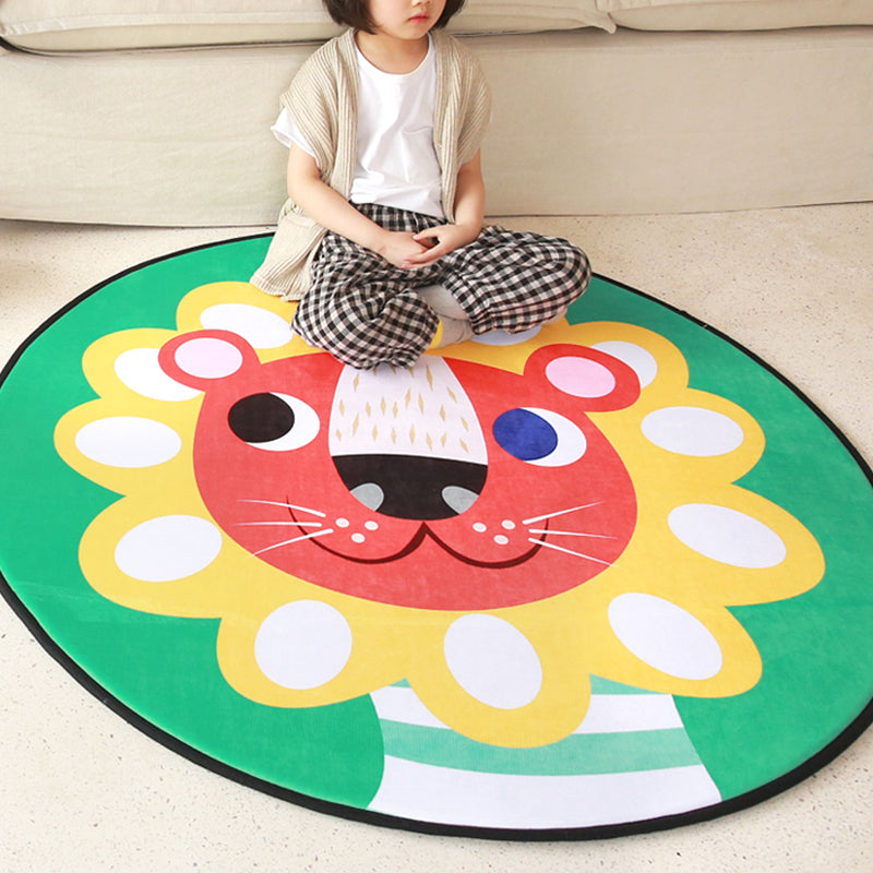 Skorter | Cartoon Children Room Carpet Multicolored Animal Carpet Cotton Pet-friendly Machine Washable Indoor Carpet