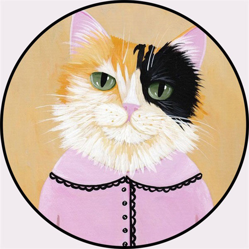 Skorter | Creative Colorful Cartoon Rug Synthetic Animal Portrait Man Pattern Rug Non-Slip Washable Pet Friendly Rug for Room