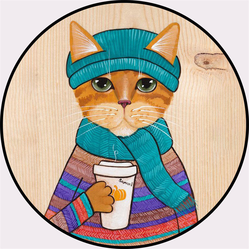 Skorter | Creative Colorful Cartoon Rug Synthetic Animal Portrait Man Pattern Rug Non-Slip Washable Pet Friendly Rug for Room