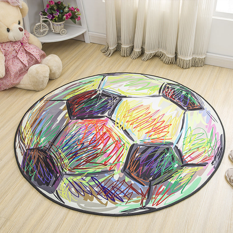 Skorter | Children's furniture Animal rug Multicolored polypropylene fabric Washable pet-friendly non-slip rug for children's room