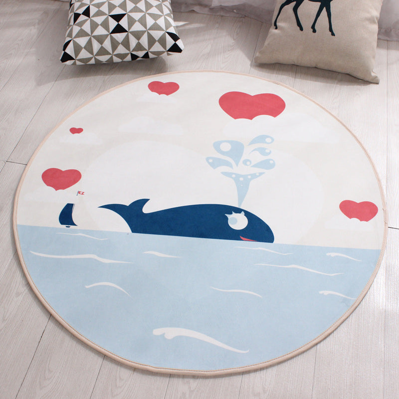 Skorter | Children's furniture Animal rug Multicolored polypropylene fabric Washable pet-friendly non-slip rug for children's room