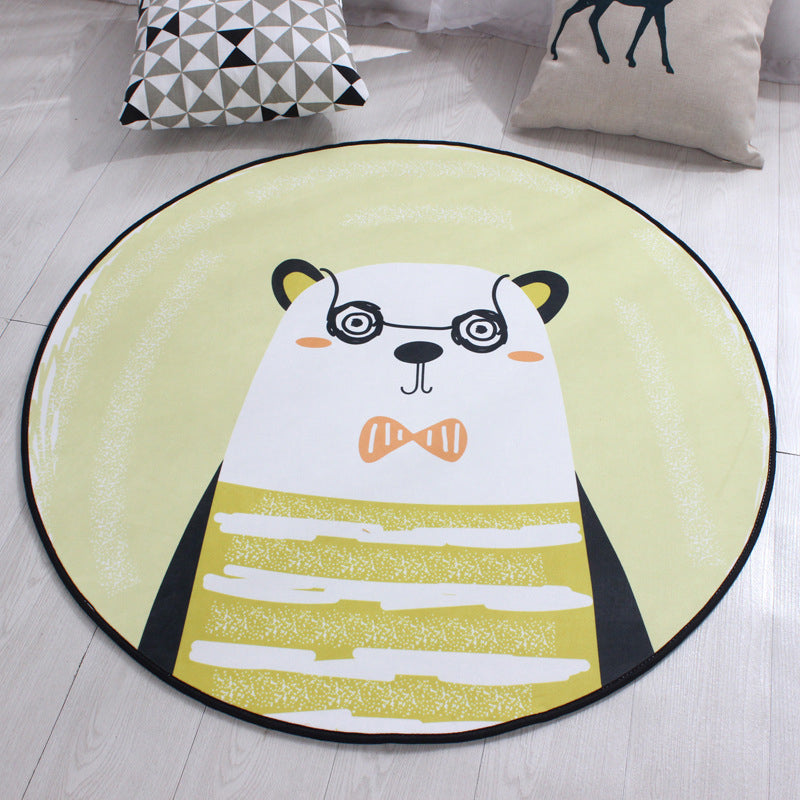 Skorter | Children's furniture Animal rug Multicolored polypropylene fabric Washable pet-friendly non-slip rug for children's room