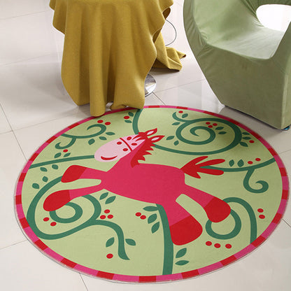 Skorter | Cartoon Baby Boys Room Rug Multicolored Patterned Rug Polyester Non-slip Pet-friendly Washable Rug