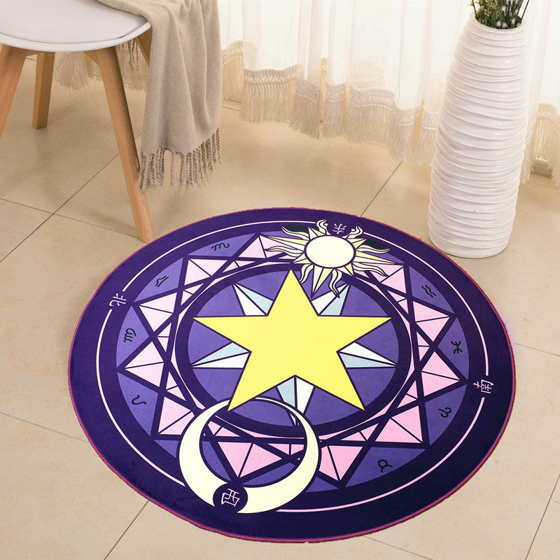 Skorter | Educational Cartoon Rug Multi Colored Pattern Carpet Machine Washable Pet Friendly Non-Slip Back Rug for Kids Room
