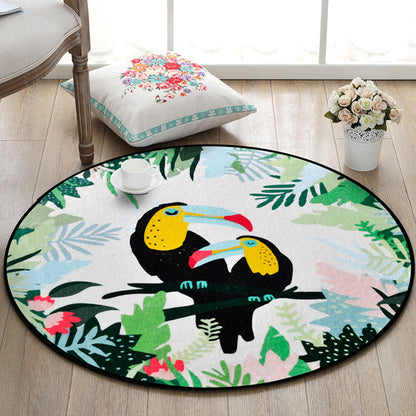 Skorter | Beautiful Kids Rug Multi Color Animal and Botanical Pattern Rug Pet Friendly Washable Non-Slip Rug for Playroom