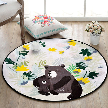 Skorter | Beautiful Kids Rug Multi Color Animal and Botanical Pattern Rug Pet Friendly Washable Non-Slip Rug for Playroom