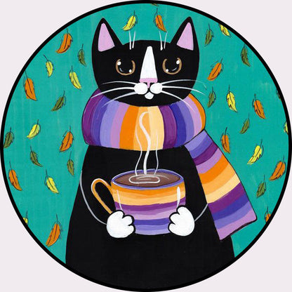 Skorter | Cool Multicolored Men's Cat Rug Polyester Cartoon Rug Pet-Friendly Non-Slip Washable Rug for the Bedroom