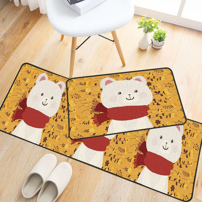 Skorter | Childlike Animal Pattern Carpet Multicolored Cartoon Carpet Synthetic Non-Slip Machine Washable Stain Resistant Carpet for the Children's Room