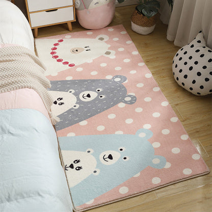Skorter | Babyish Multicolor Animal Rug Cotton Cartoon Rug Washable Non-Slip Stain-Resistant Rug for Kids