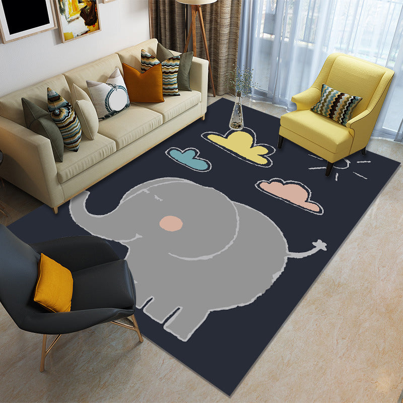 Skorter | Childhood Multi-Color Cartoon Carpet Polypropylene Animal Carpet Non-Slip Edged Washable Carpet for the Baby Room