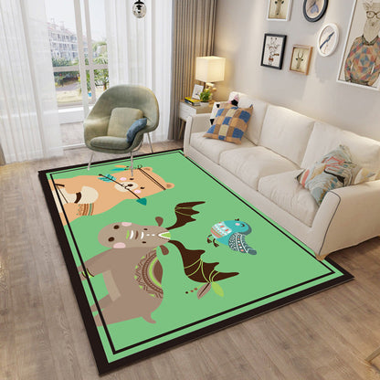 Skorter | Childhood Multi-Color Cartoon Carpet Polypropylene Animal Carpet Non-Slip Edged Washable Carpet for the Baby Room