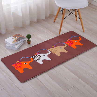 Skorter | Beautiful Multicolor Animal Pattern Carpet Synthetic Kids Carpet Washable Stain Resistant Non-Slip Carpet for Bedroom