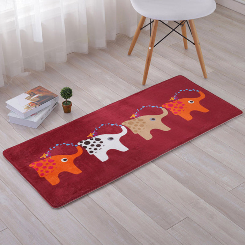 Skorter | Beautiful Multicolor Animal Pattern Carpet Synthetic Kids Carpet Washable Stain Resistant Non-Slip Carpet for Bedroom