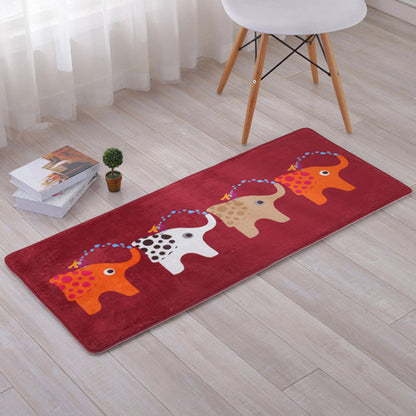 Skorter | Beautiful Multicolor Animal Pattern Carpet Synthetic Kids Carpet Washable Stain Resistant Non-Slip Carpet for Bedroom
