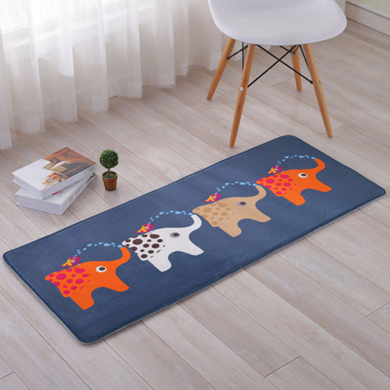Skorter | Beautiful Multicolor Animal Pattern Carpet Synthetic Kids Carpet Washable Stain Resistant Non-Slip Carpet for Bedroom