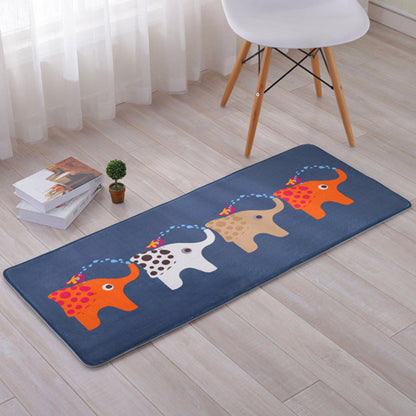 Skorter | Beautiful Multicolor Animal Pattern Carpet Synthetic Kids Carpet Washable Stain Resistant Non-Slip Carpet for Bedroom
