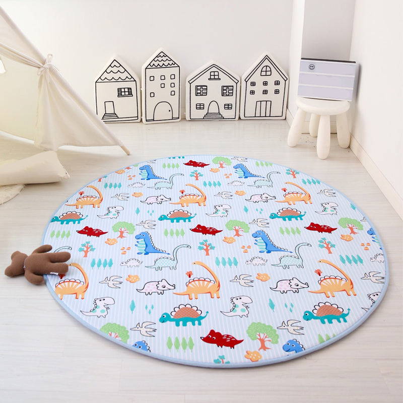 Skorter | Multi-Color Tiered Rug Cotton Children Style Carpet Easy Care Non-Slip Back Carpet for Playroom