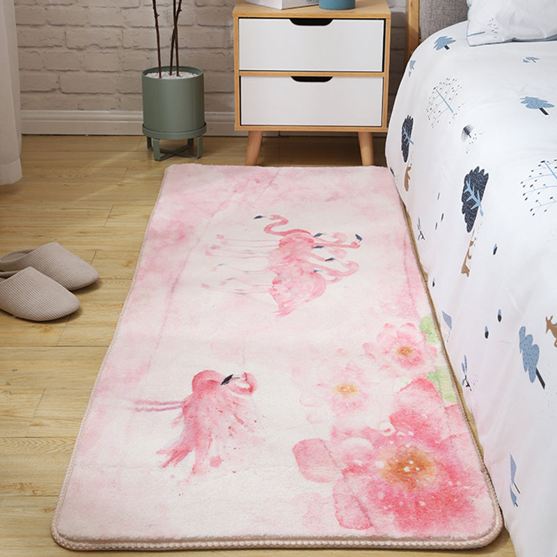 Skorter | Children's Room Rug Multicolored Animal Sketches Rug Cotton Machine Washable Rug