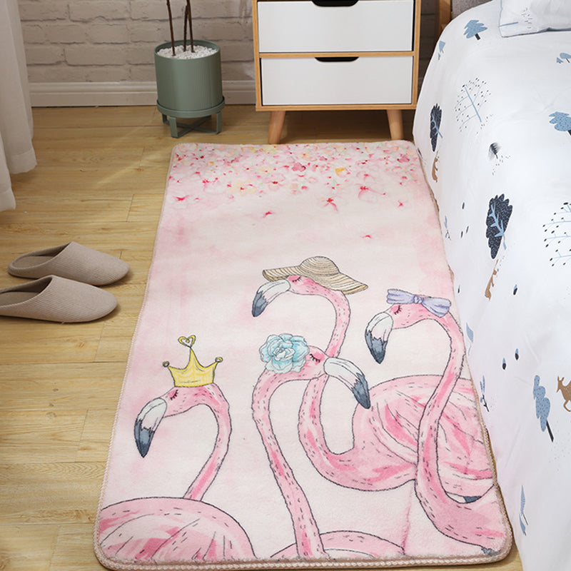 Skorter | Children's Room Rug Multicolored Animal Sketches Rug Cotton Machine Washable Rug