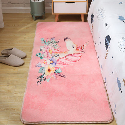 Skorter | Children's Room Rug Multicolored Animal Sketches Rug Cotton Machine Washable Rug