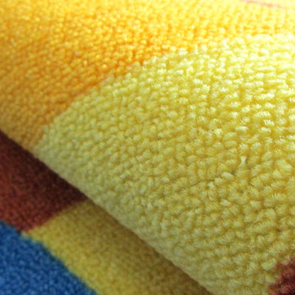 Skorter | Cartoon Kindergarten Area Rug Multi Colored Animal Pattern Rug Polypropylene Non-Slip Backing Pet-Friendly Washable Rug