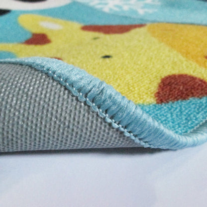 Skorter | Cartoon Kindergarten Area Rug Multi Colored Animal Pattern Rug Polypropylene Non-Slip Backing Pet-Friendly Washable Rug