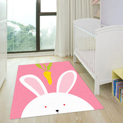 Skorter | Cartoon Kindergarten Area Rug Multi Colored Animal Pattern Rug Polypropylene Non-Slip Backing Pet-Friendly Washable Rug