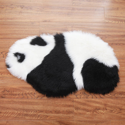 Skorter | Cute Panda Print Rug Black and White Kids Rug Polyester Stain Resistant Machine Washable Non-Slip Backing Carpet for Bedroom
