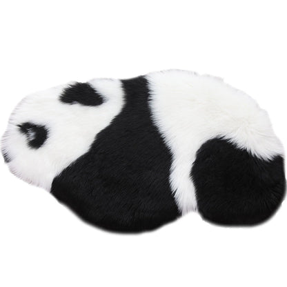 Skorter | Cute Panda Print Rug Black and White Kids Rug Polyester Stain Resistant Machine Washable Non-Slip Backing Carpet for Bedroom