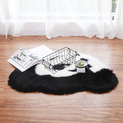 Skorter | Fluffy Kids Rug Black and White Panda Pet Friendly Washable Non-Slip Back Rug for Kids Room