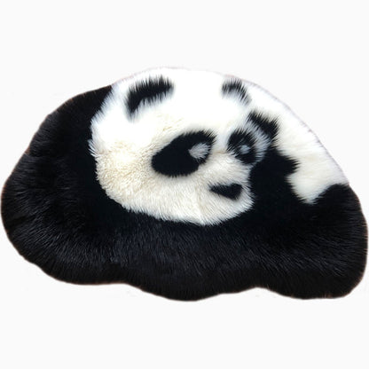 Skorter | Fluffy Kids Rug Black and White Panda Pet Friendly Washable Non-Slip Back Rug for Kids Room