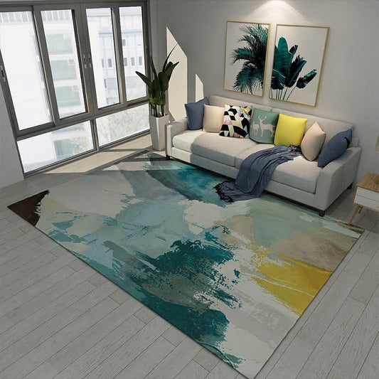Skorter | Art Deco Nordic Area Rug Multicolor Color Block Rug Washable Non-Slip Pet Friendly Carpet for Living Room