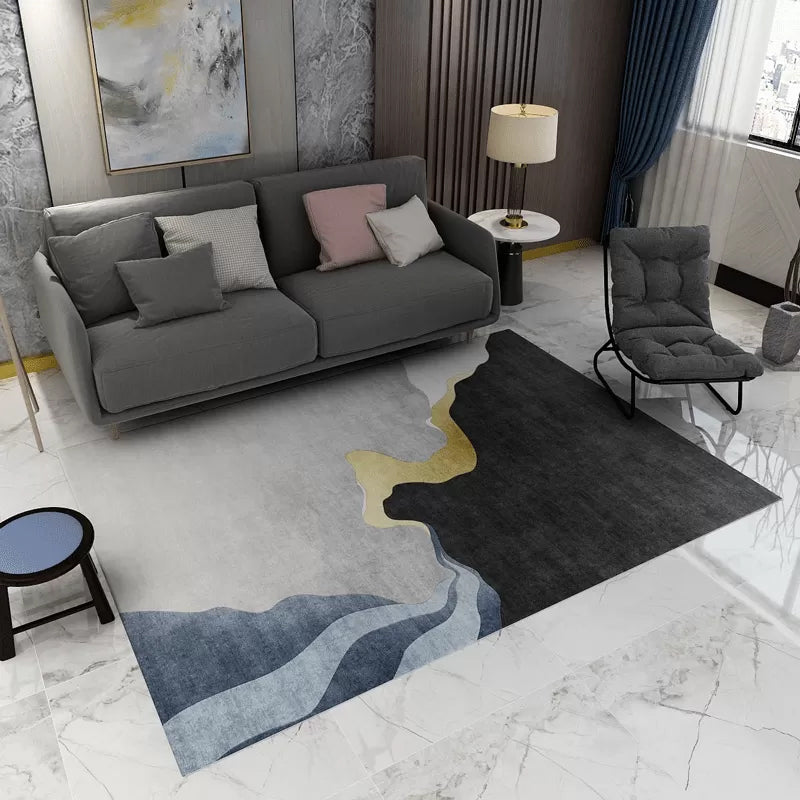 Skorter | Contemporary Abstract Pattern Carpet Multicolor Polypropylene Carpet Non-Slip Pet Friendly Stain Resistant Carpet for Large Room