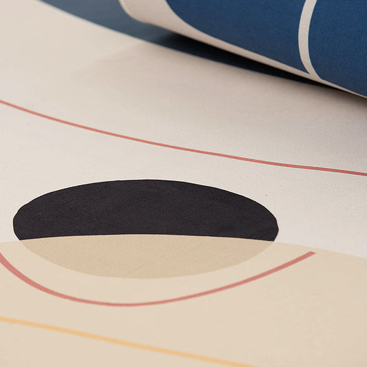 Skorter | Chic Nordic Indoor Carpet Multicolor Curved Lines Art Geometric Carpet Stain Resistant Non-Slip Machine Washable Carpet for Home