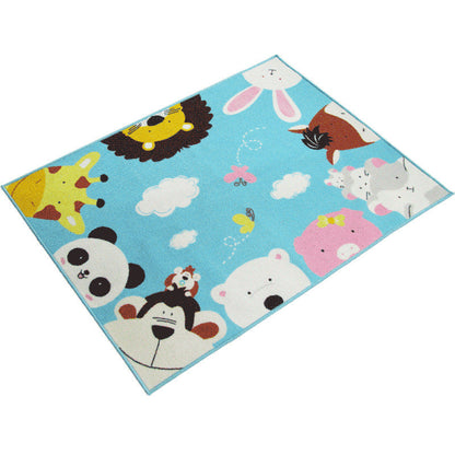 Skorter | Colorful Back for Children Multi Color Animal Pattern Carpet Synthetic Stain Resistant Non-Slip Back Machine Washable Carpet for Preschool