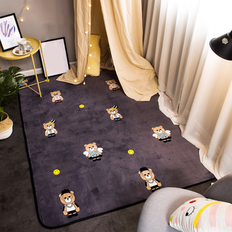 Skorter | Beautiful Animal Digital Print Rug Multicolored Cartoon Rug Synthetic Non-Slip Back Machine Washable Stain-Resistant Rug for Playroom