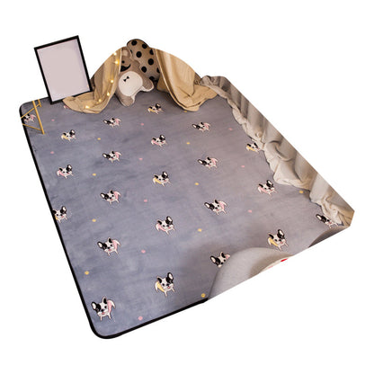 Skorter | Beautiful Animal Digital Print Rug Multicolored Cartoon Rug Synthetic Non-Slip Back Machine Washable Stain-Resistant Rug for Playroom