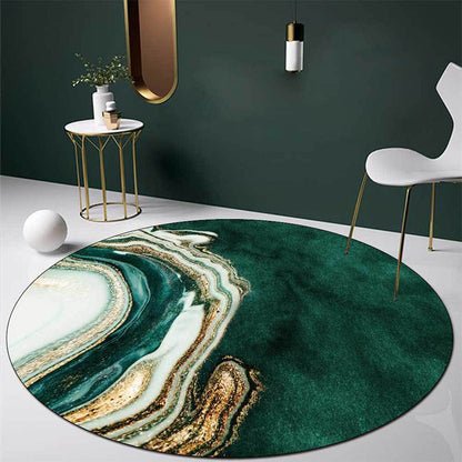 Skorter | Glam Mid-Century Rug Multicolor Marble Look Rug Pet Friendly Stain Resistant Non-Slip Back Rug for Living Room