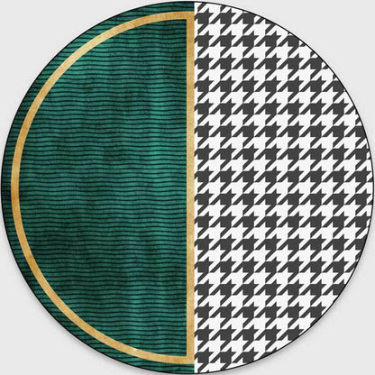 Skorter | Glam Mid-Century Rug Multicolor Marble Look Rug Pet Friendly Stain Resistant Non-Slip Back Rug for Living Room