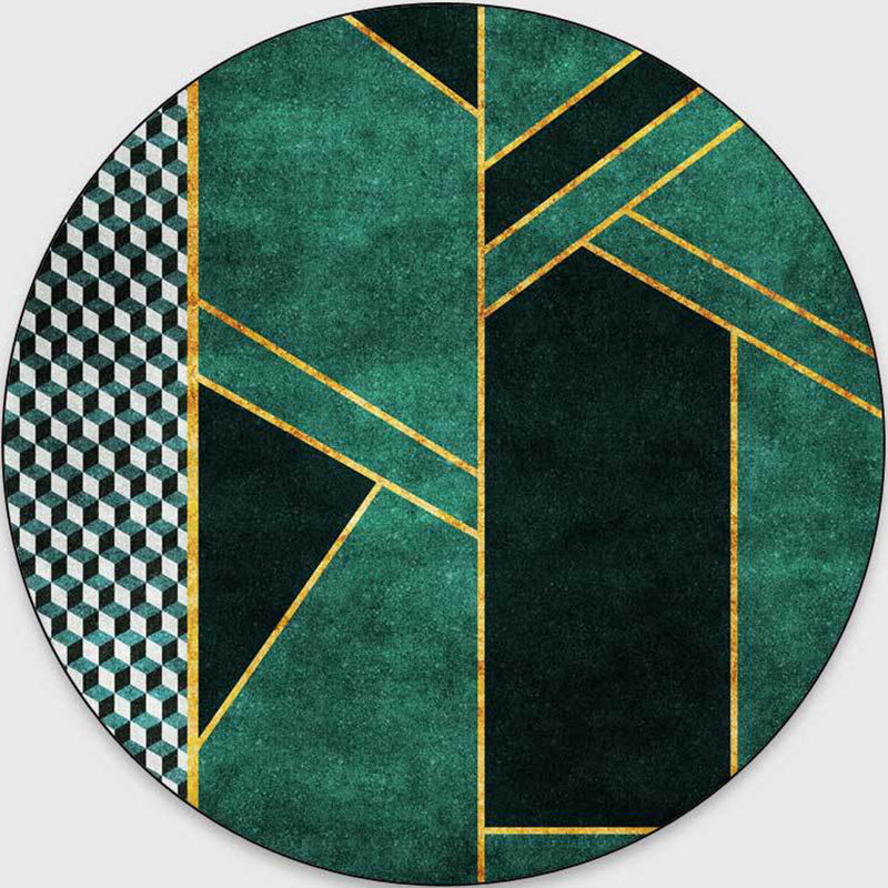 Skorter | Glam Mid-Century Rug Multicolor Marble Look Rug Pet Friendly Stain Resistant Non-Slip Back Rug for Living Room