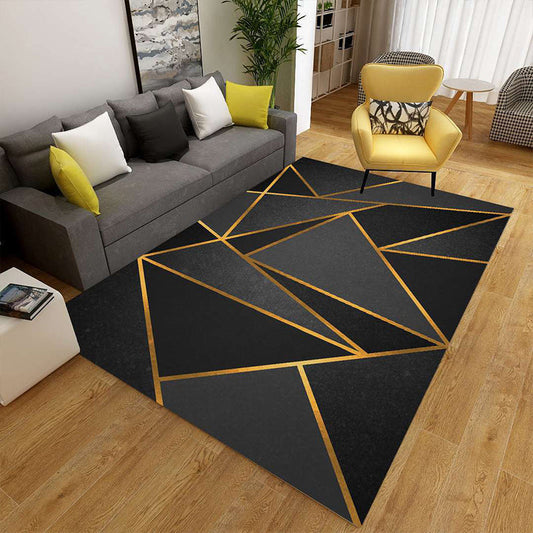 Skorter | Enchanting Postmodern Rug Multicolor Botanical Geometric Rug Washable Pet-Friendly Non-Slip Rug for Home Decoration