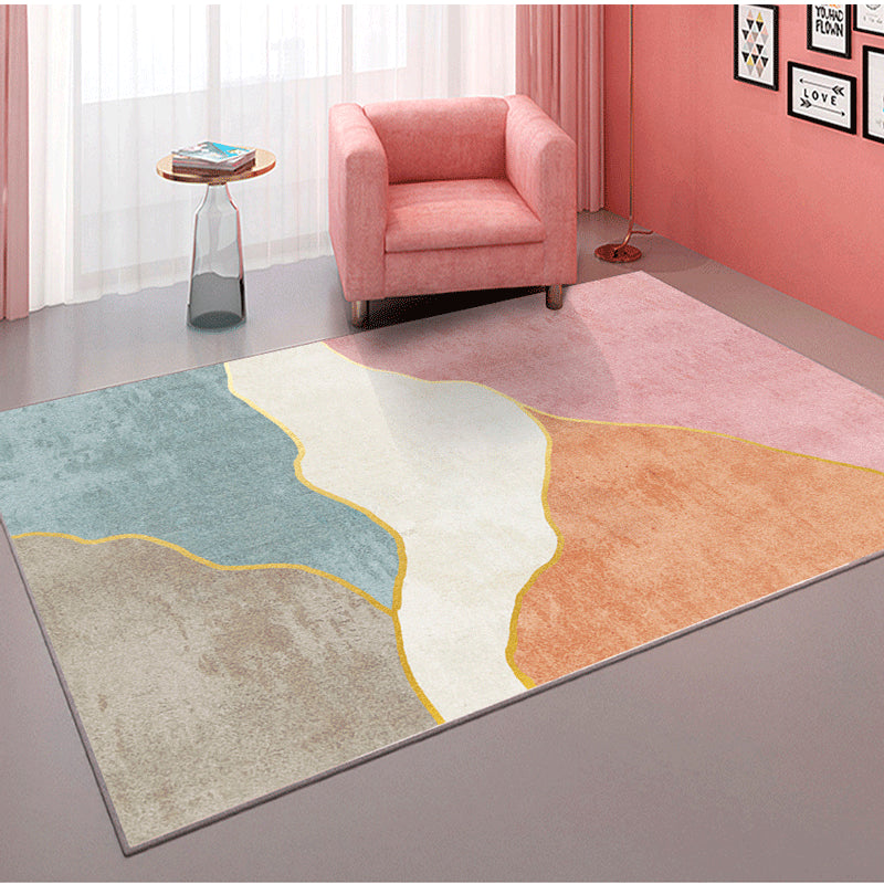 Skorter | Contemporary Abstract Pattern Carpet Multicolor Polypropylene Carpet Non-Slip Pet Friendly Stain Resistant Carpet for Large Room