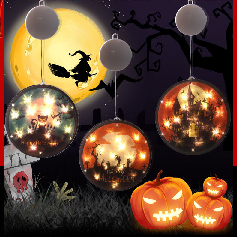 Skorter | Halloween Ghost Colorful Fabric 1-Light Battery LED Adhesive Pendant Lights String