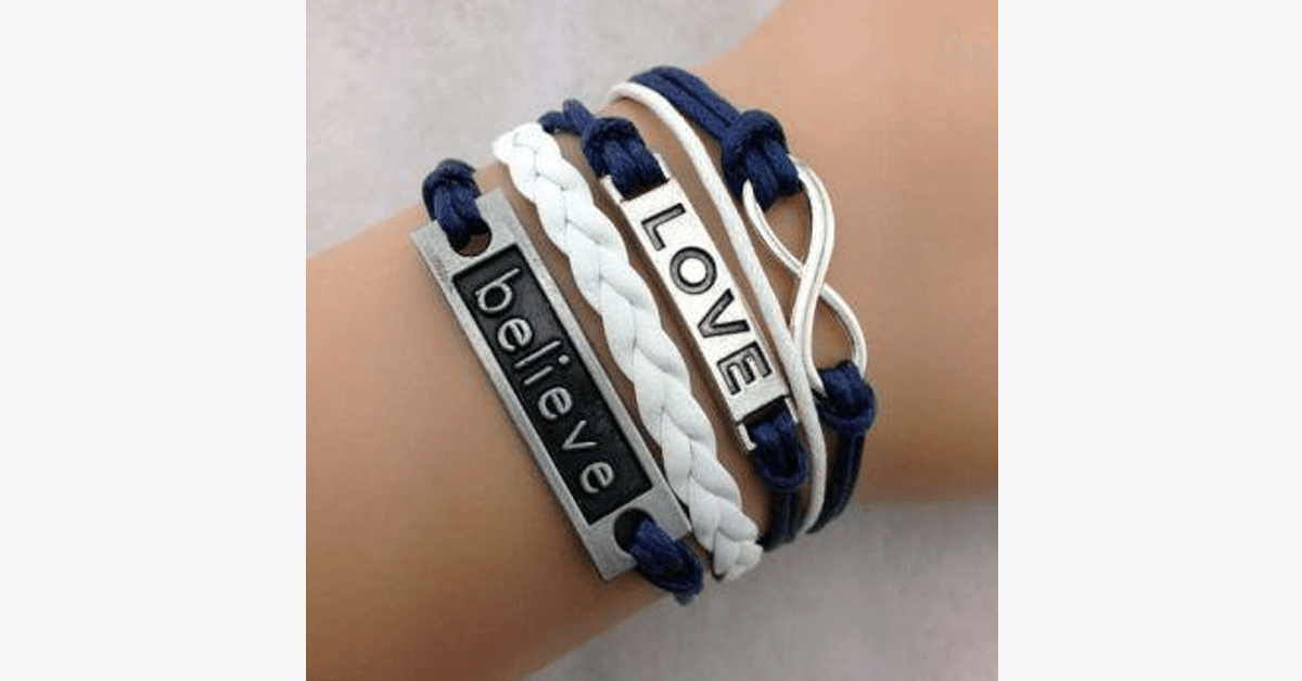 Skorter | Believe in the Eternal Love Bracelet - Made of Leather - Celebrate True Love!